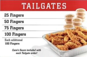 🍗 Raising Cane’s Tailgate Menu Prices